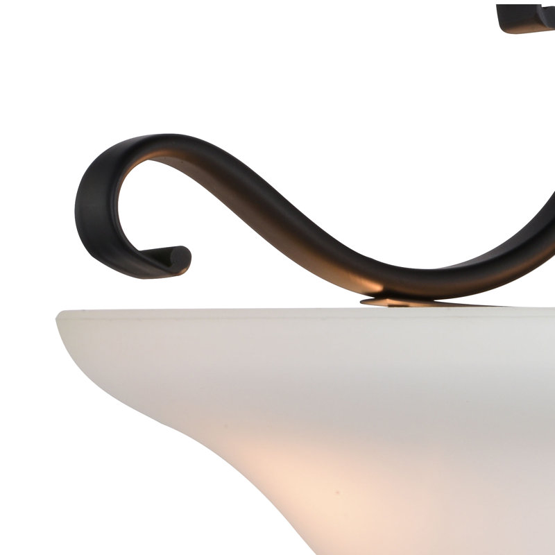 Macalla Glass Semi Flush Mount, Oil Rubbed Bronze