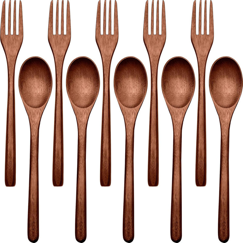 Ensemble d'ustensiles en bois 10 pièces