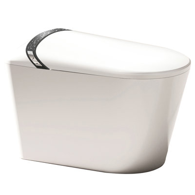 Elongated White Smart Toilet With Auto Open/Close Lid, Foot Sensor Function, 1.28 Siphonic Jet Flushing, Multiple Washing Modes, And Heated Seat For A Hygienic Bathroom
