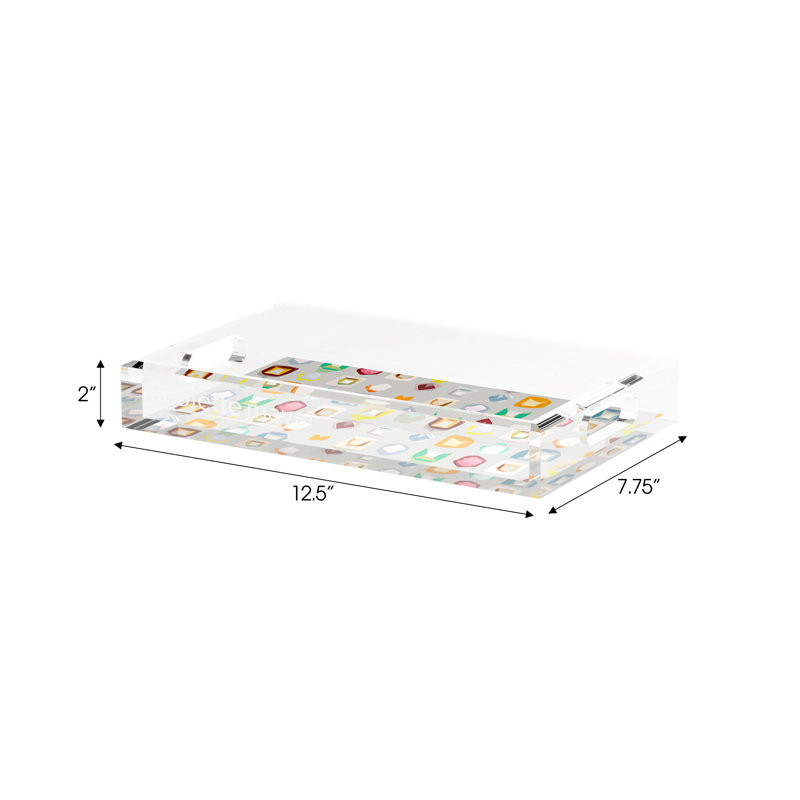 Colourpop Andre Acrylic Rectangle Decorative Tray, 12.5"W x 7.75"D x 2"H