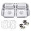 Évier de cuisine encastré à double cuves 50/50 en acier inoxydable de calibre 16 Cozyblock de 32 pouces avec grilles de protection et 2 crépines, robuste, insonorisée et résistante aux bosses