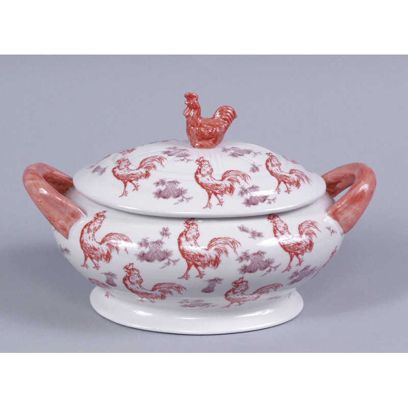 Oaklyn Tureen, Coral/White
