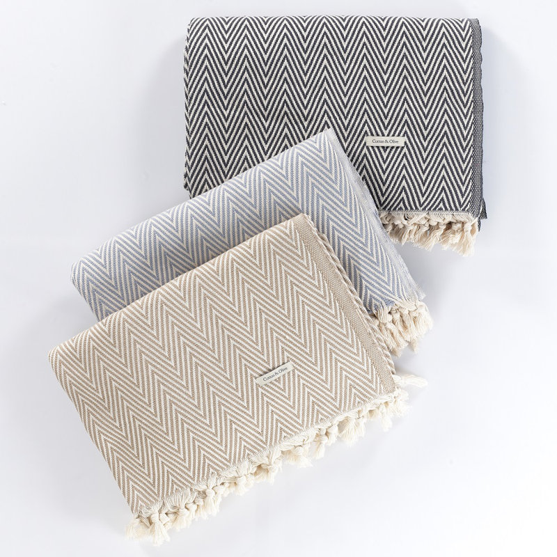 Merich Soft Cotton Blanket, Latte