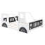 Lit plateforme double en forme de voiture classique avec roulettes, blanc-120073151