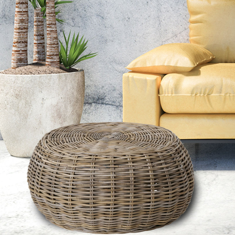 Von Wicker Grey Pouf