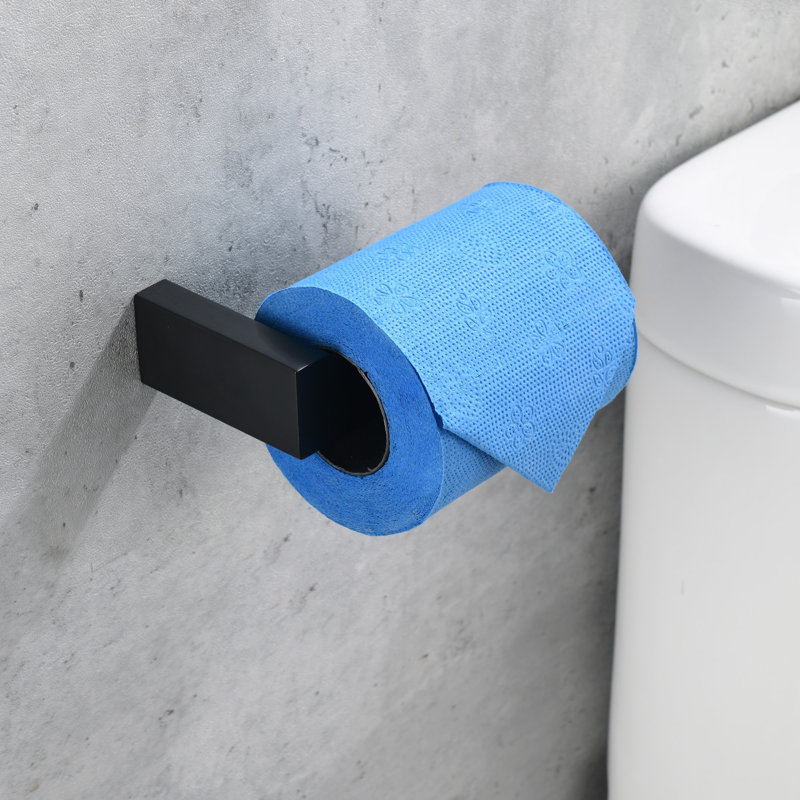 Wall Mount Toilet Paper Holder, Noir mat