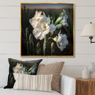 " White Gladioli Towering Elegance "
