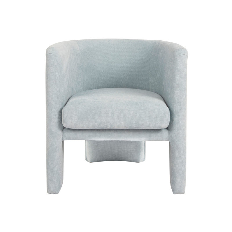 Lansky Barrel Chair, Light Blue Chenille