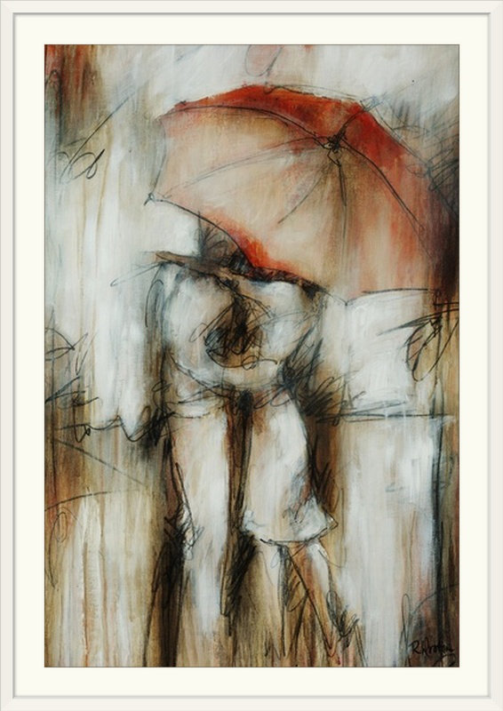 «Dans L'amour I», reproduction d'art Rikki Drotar, Cadre blanc, H 38 po x l 28 po x P 1 po