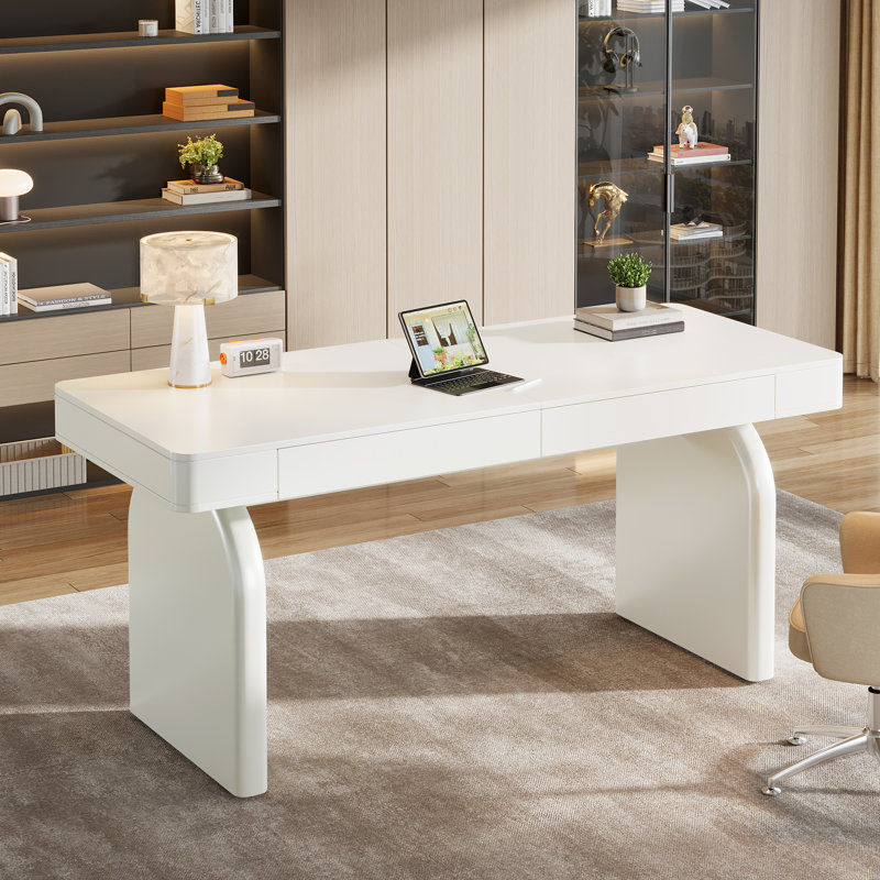 Bureau de direction 63 po avec tiroirs, bureau de luxe Moern