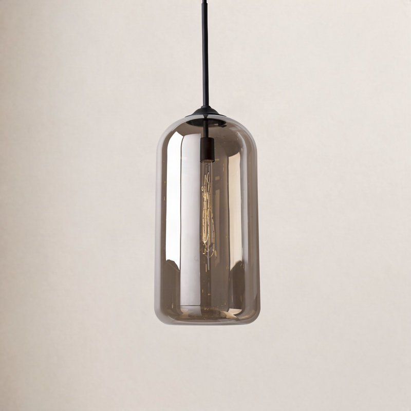 Luminaire suspendu 1 lumière District, H 15,75 po x l 8 po x P 8 po, Brun