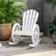 Chaise berçante Outsunny, chaise berçante Adirondack à lattes et dossier surdimensionné