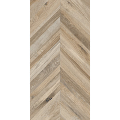 Perpetua 24" x 48" Large Format Chevron Wood Look Porcelain Tile
