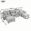 Canapé modulaire 6 places avec 2 repose-pieds et structure en bois-1694370575