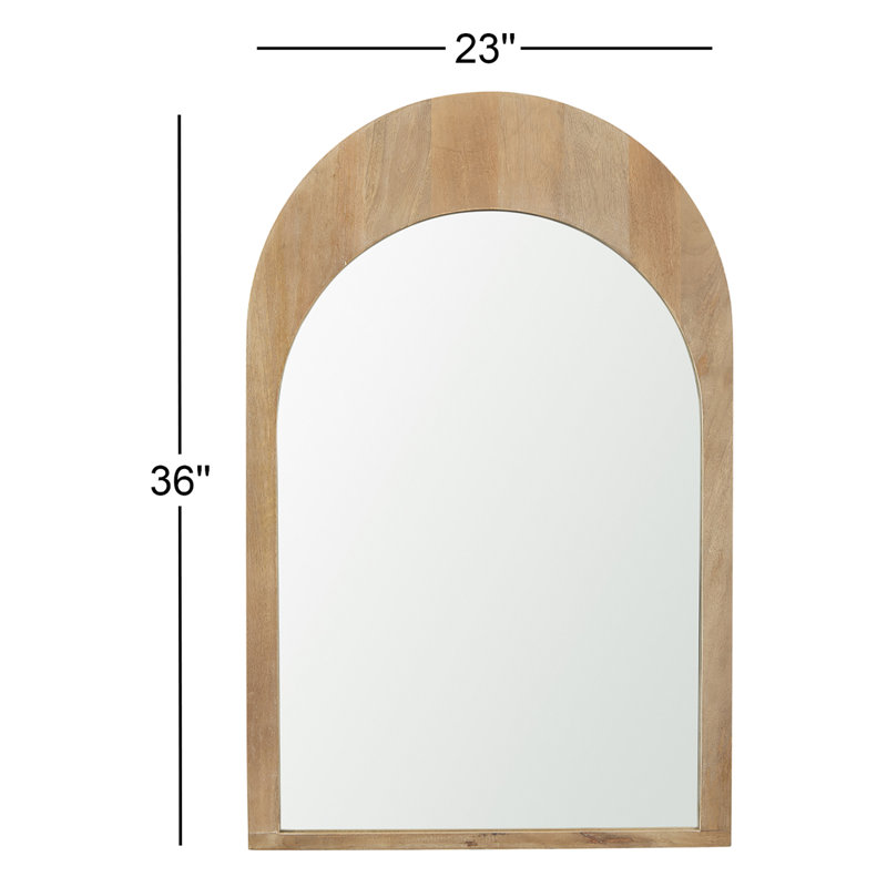 Vixe Solid Wood Mirror, Light Brown, 36" x 23"
