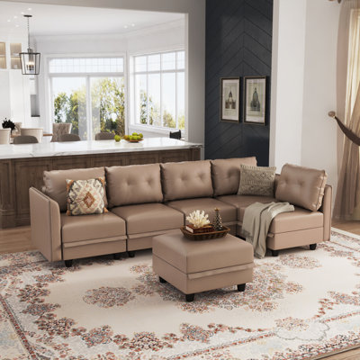 Canapé modulaire réversible avec repose-pieds Bresee
