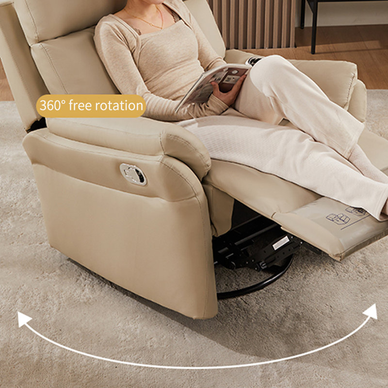 Chaise longue élégante en similicuir luxueux, Kaki
