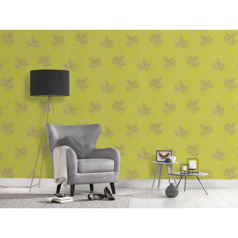 Rouleau de papier peint floral et botanique 33 pi x 21 po tropical atmosphère Reith, Vert