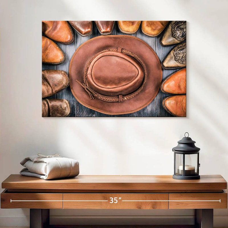 Lelar Cowboy Boots And Hat, 16" H x 24" W