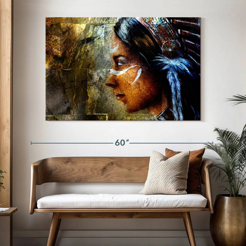 Lelar Beautiful American Indian, 34" H x 51" W