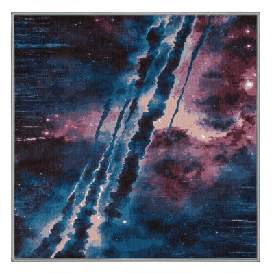 Machine Washable Space Purple Area Rug