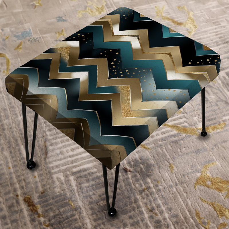 Métallique Chevron Elegance Patter - Repose-pieds rectangulaire à chevrons