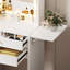 Petit meuble-lavabo de chambre avec 3 miroirs lumineux réglables et une chaise de rangement - blanc, panneau pour la table de maquillage