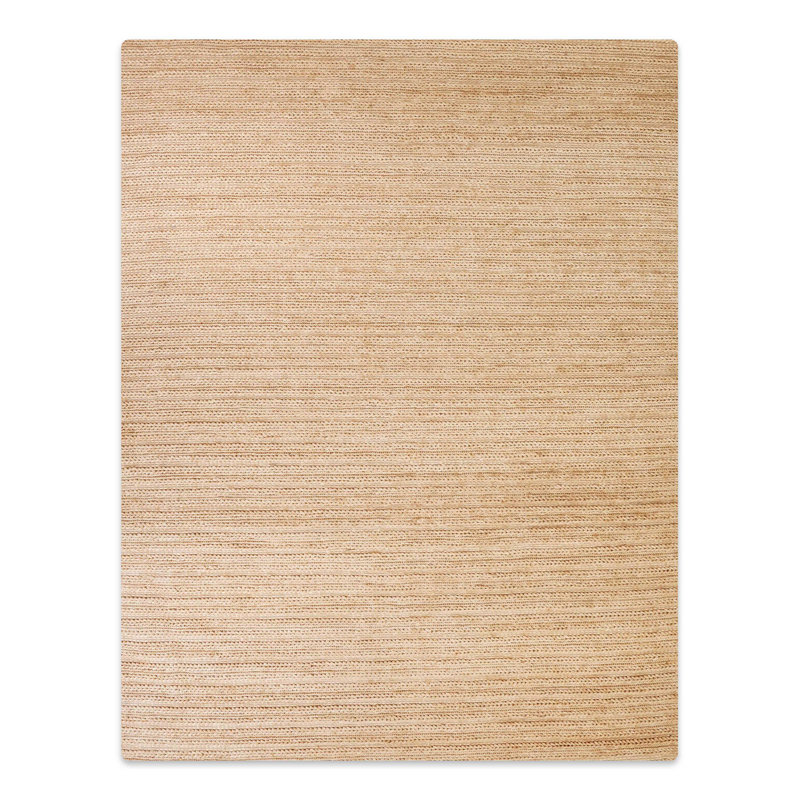 Heller Hand Knotted Sumak Jute Eco-Friendly Solid Area Rugs - Square, Ivory Color | Contemporary Pattern | High Pile | Natural Fiber | Indoor/Outdoor