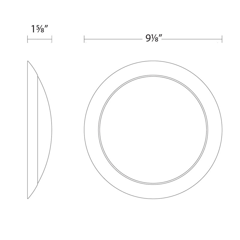 Disc 9.13" White Dimmable LED Flush Mount Wall / Ceiling Light (Install Over Junction Box), 5-CCT Selectable 2700K/3000K/3500K/4000K/5000K; Set of 10