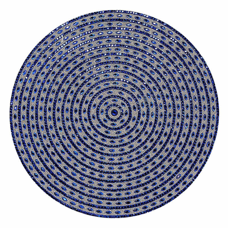 Napperon Gatsby - Argent, Bleu / argent