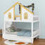 Lit superposé House avec tiroirs de rangement et escalier, structure de lit superposé en bois avec porte fenêtre et toit-1656999535