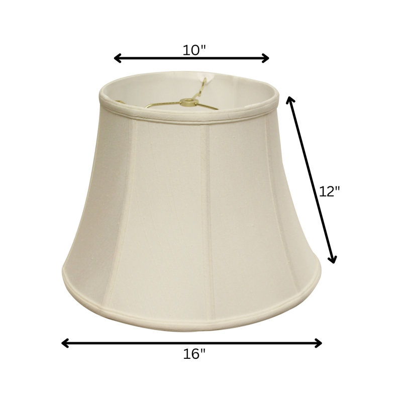 Abat-jour cloche en soie 13 "(araignée), Blanc, H 12 po x l 16 po x P 16 po