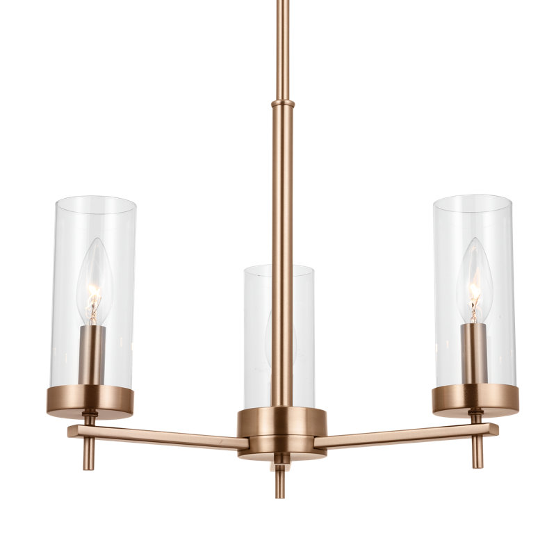 3 - Light Dimmable Classic / Traditional Chandelier, Brown
