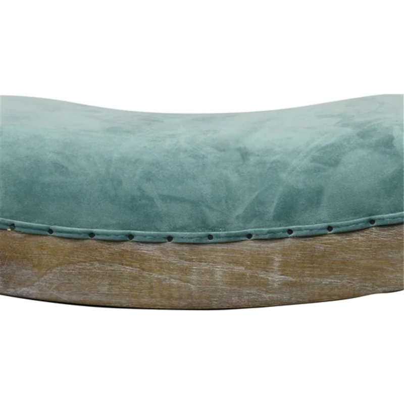 Roundcliff  Stylist French  Velvet Counter Stool With Nail Head Trim, Green