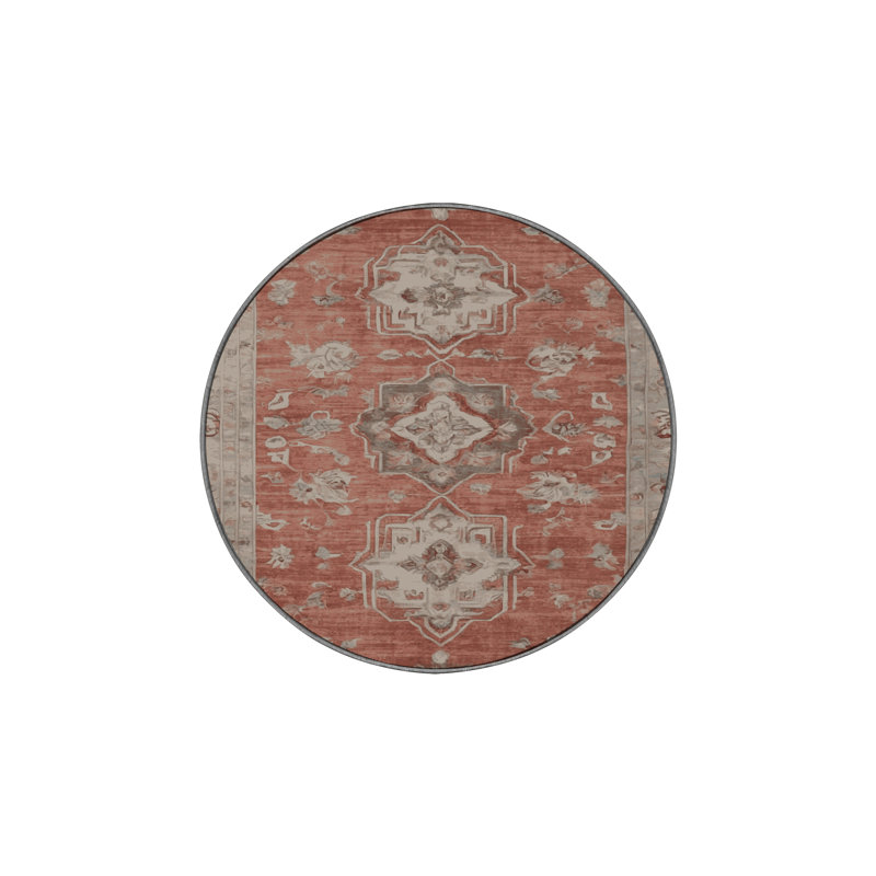 Tapis gris soyeux et moelleux, Rond 8 pi