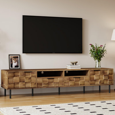 Mid Century TV Stand With 2 Drawers, Media Console Table For Tvs Up To 85'', Entertainment Center With Storage For Living Room, Bedroom, Home Theatre