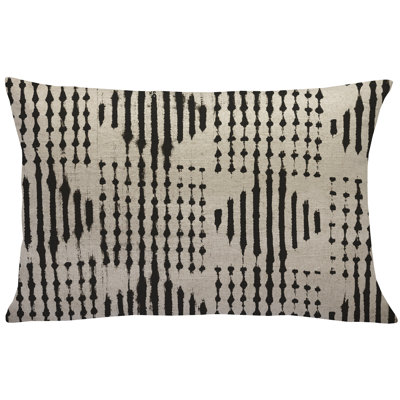  Mud Cloth Linen Lumbar Pillow