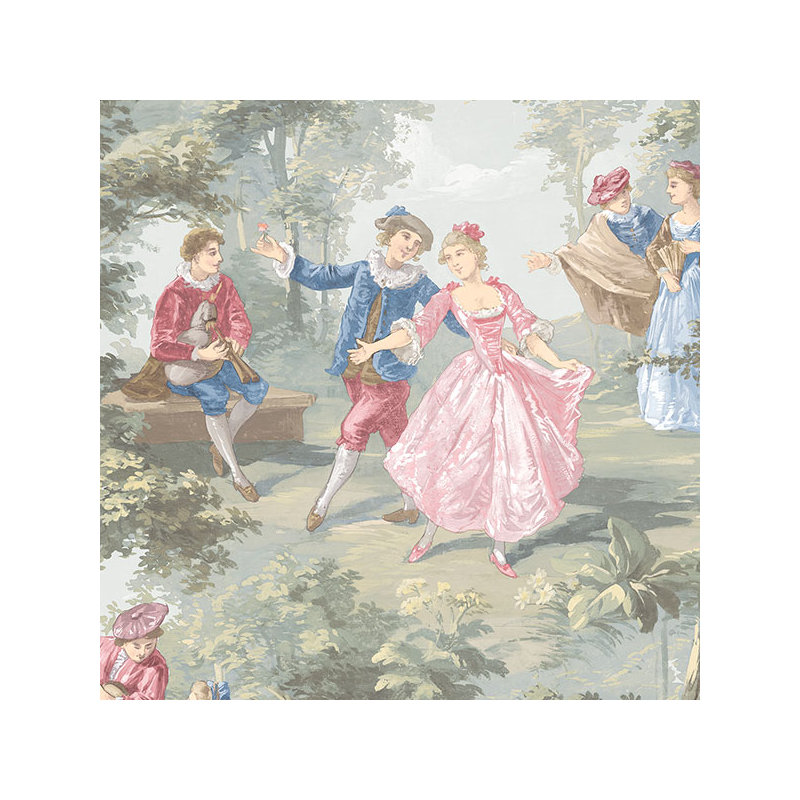 Burkhead 32.7' x 20.5" Spring Time in Paris Wallpaper, Choke / Green / Pink