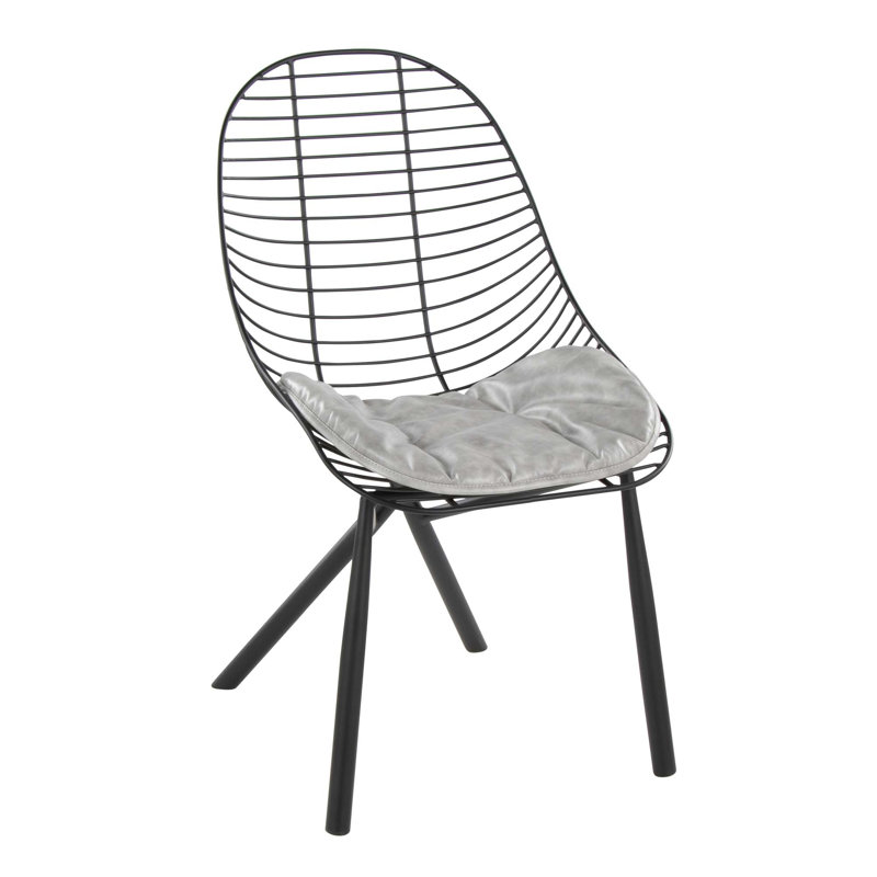 Chaises de salle à manger contemporaines avec structure en métal et coussins en tissu - ensemble de 2