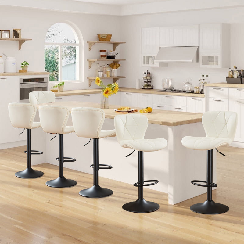 Swivel Adjustable Height Modern Bar& Counter Stool, Beige