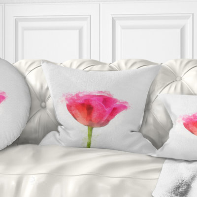 Dessin de tulipe rose sur fond blanc Bloomy