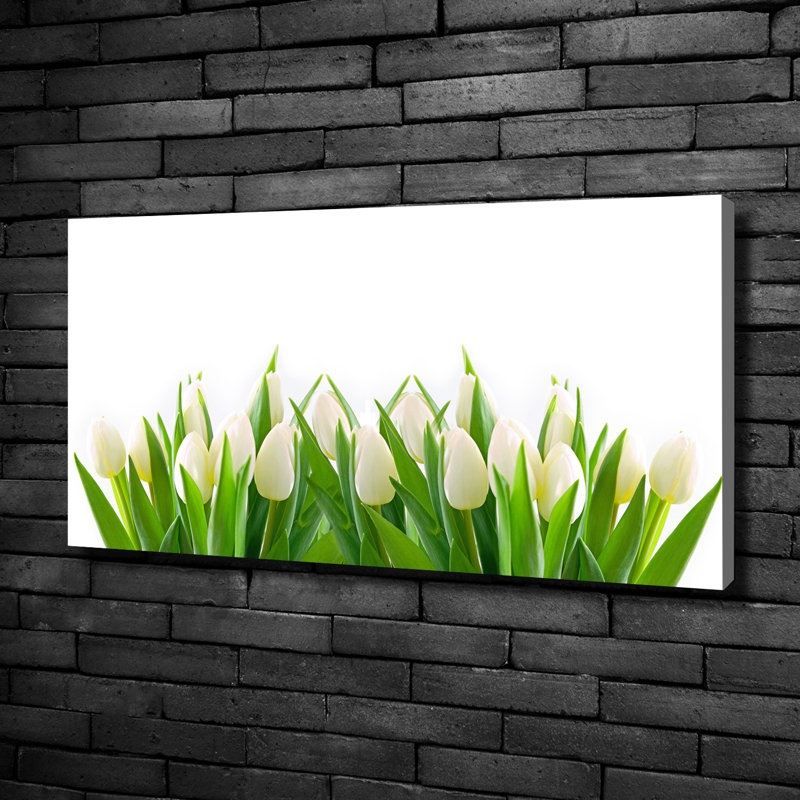 White Tulips 1 Piece Wall Art on Canvas