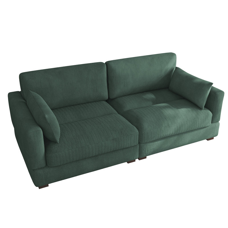 Bentura 217.7Cm Flared Arms Sofa, Hunter Green
