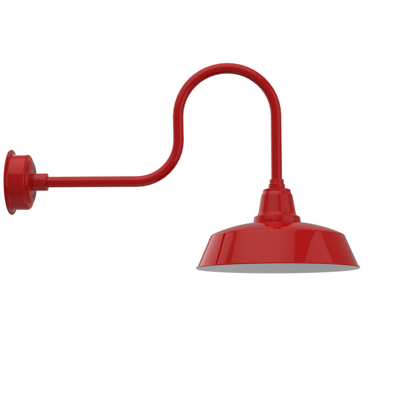 Luminaire de grange d’extérieur Vandervliet, Rouge cerise, H 22,87 po x l 16 po x P 39 po