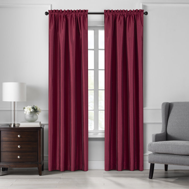 Mullan Blackout Single Curtain Panel, 52" x 84", Red