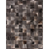Natural Hide Cowhide Geometric Area Rug in Gray