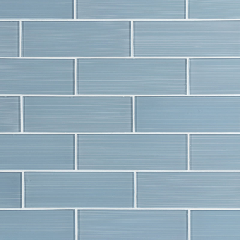 Carrelage en verre peint à la main de qualité supérieure 3 po x 9 po, Gris doux