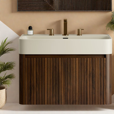 Meuble-lavabo moderne (avec meuble-lavabo et lavabo) avec rangement