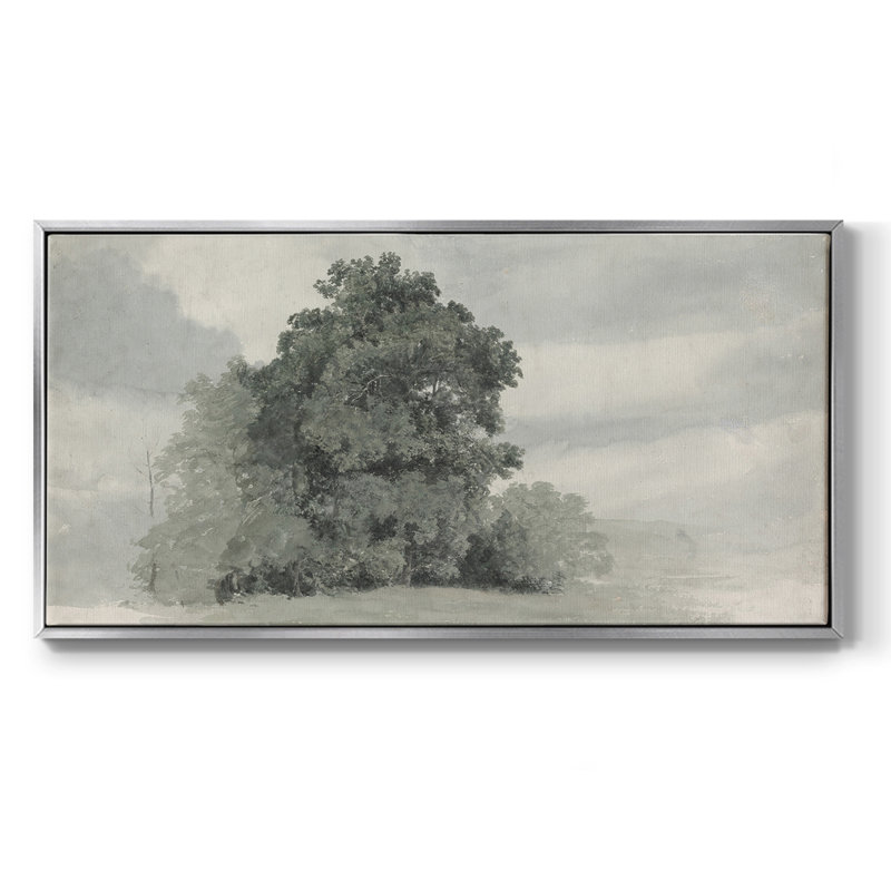 Paysage, série DC DCXVII, toile tendue avec cadre, prête à être accrochée, H 21 po x l 41 po, Argent argent