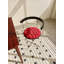 Chaise pliante au design moderne, structure en chrome avec dossier en bois, rembourrée pour les chaises de cuisine du salon, 1 pièce (rouge - 1 pièce)